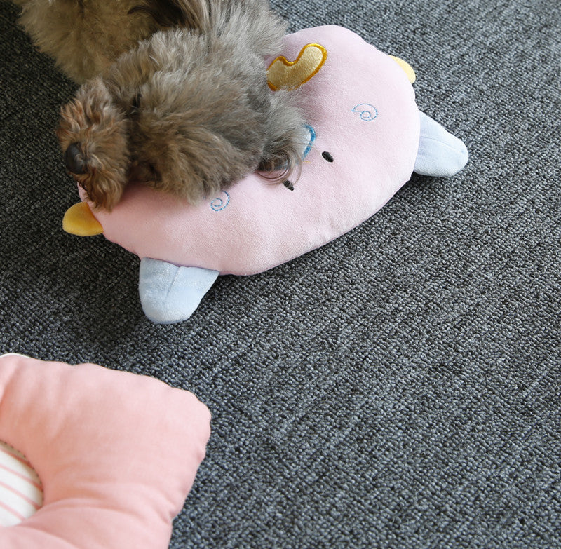 HKM-0835773 Cozy Cat and Dog Sleeping Mat - Oval Pig Pillow & Square Dog Pillow Options