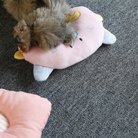 HKM-0835773 Cozy Cat and Dog Sleeping Mat - Oval Pig Pillow & Square Dog Pillow Options