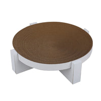 HKM-0835901 White Corrugated Paper Round Bowl Cat Scratch Board - 44 cm x 12 cm