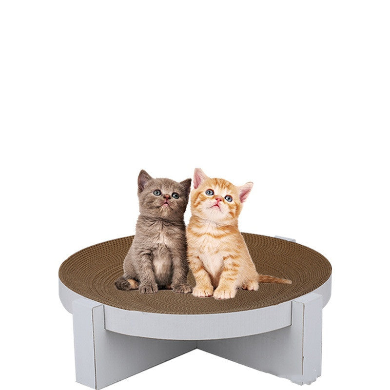 HKM-0835901 White Corrugated Paper Round Bowl Cat Scratch Board - 44 cm x 12 cm