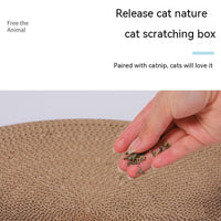 HKM-0835901 White Corrugated Paper Round Bowl Cat Scratch Board - 44 cm x 12 cm