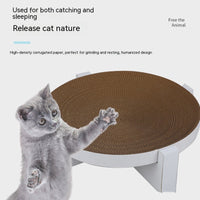HKM-0835901 White Corrugated Paper Round Bowl Cat Scratch Board - 44 cm x 12 cm