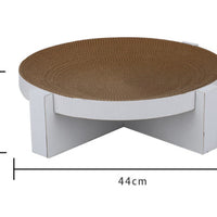HKM-0835901 White Corrugated Paper Round Bowl Cat Scratch Board - 44 cm x 12 cm