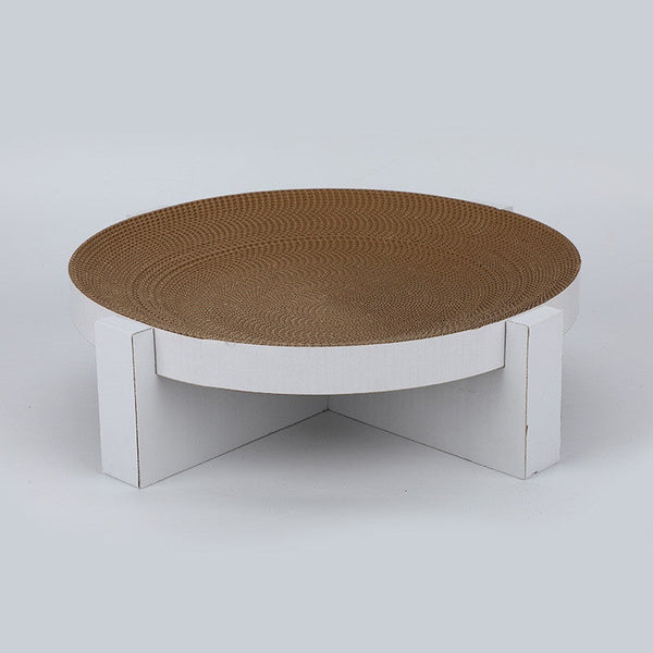 HKM-0835901 White Corrugated Paper Round Bowl Cat Scratch Board - 44 cm x 12 cm