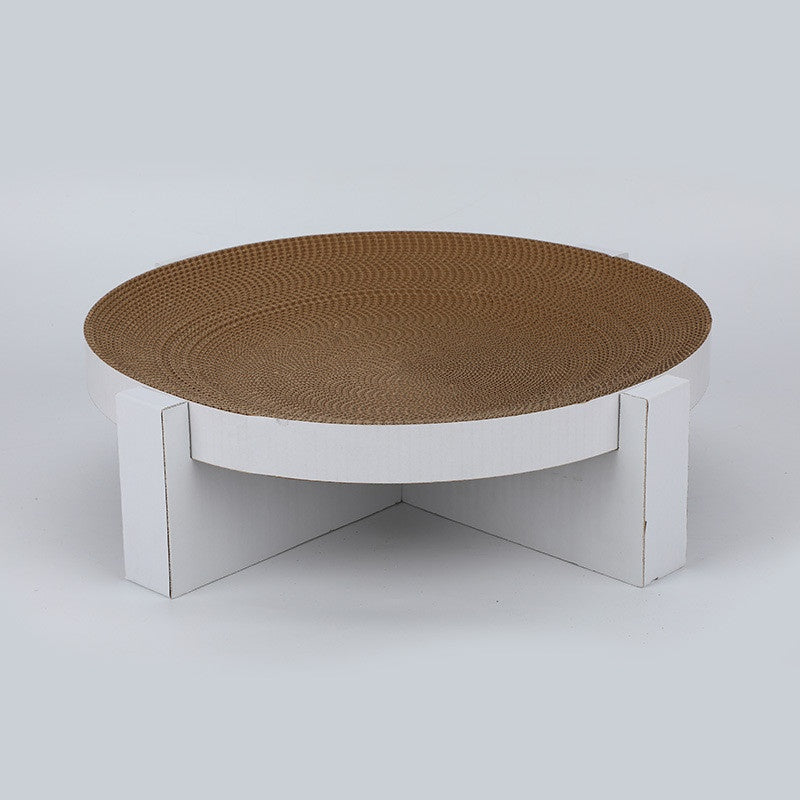 HKM-0835901 White Corrugated Paper Round Bowl Cat Scratch Board - 44 cm x 12 cm