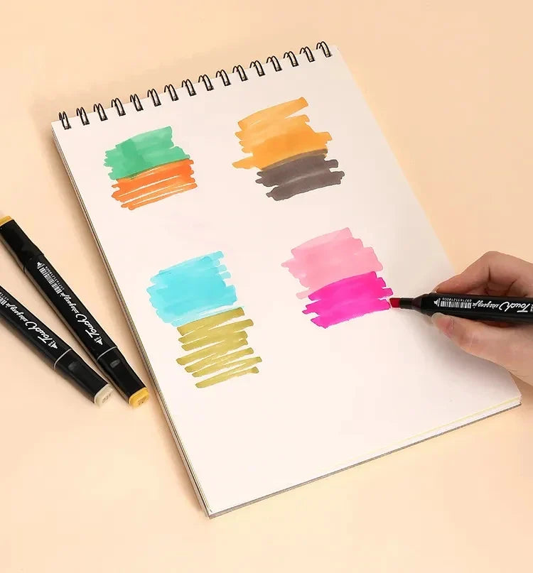HKM-083731 Dual Tip Alcohol-Based Marker Pens - 48 Non-Toxic Colours for Artists and Crafters