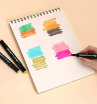 HKM-083731 Dual Tip Alcohol-Based Marker Pens - 48 Non-Toxic Colours for Artists and Crafters