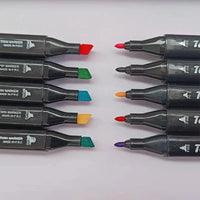 HKM-083731 Dual Tip Alcohol-Based Marker Pens - 48 Non-Toxic Colours for Artists and Crafters