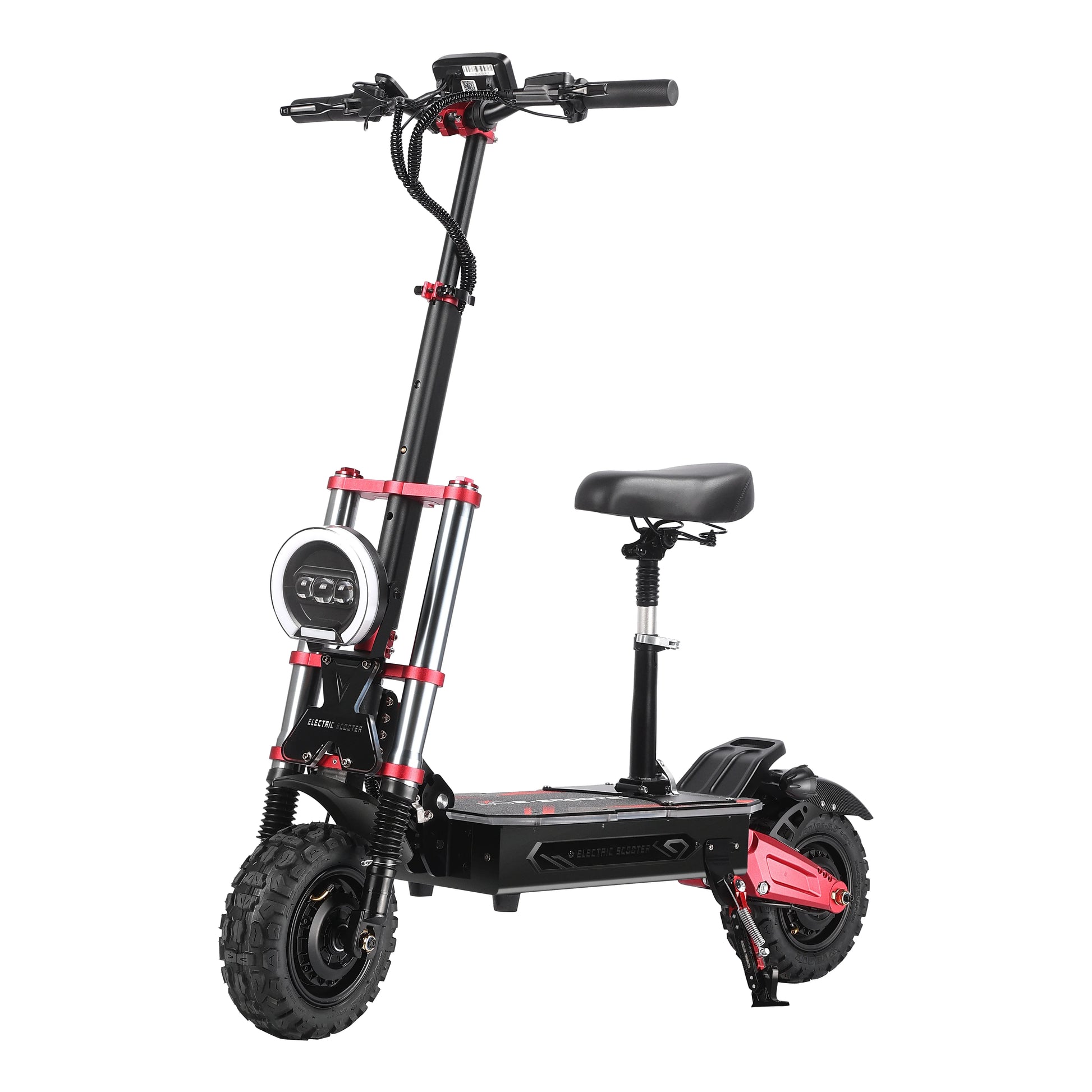 HKM-083795 High Power 6000W Dual Motor Electric Scooter with Bluetooth and Full Suspension, 100-120KM Range, Foldable Design