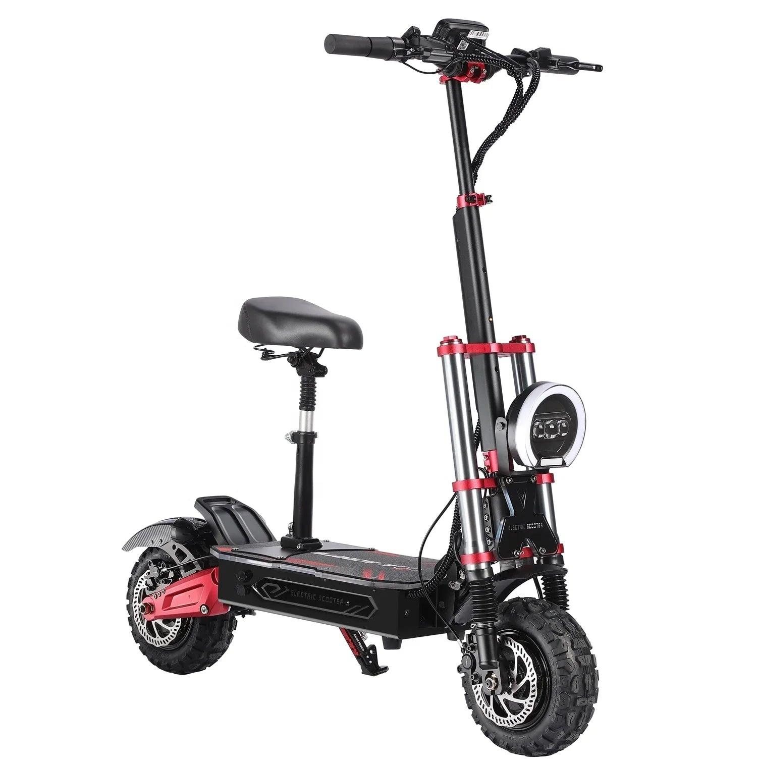 HKM-083795 High Power 6000W Dual Motor Electric Scooter with Bluetooth and Full Suspension, 100-120KM Range, Foldable Design