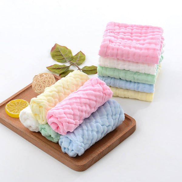 HKM-083859 Six-Layer Cotton Gauze Seersucker Infant Towel - Soft and Quick-Drying, 11s-15s Water Absorption, Multiple Colors Available