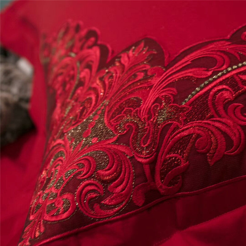 HKM-083923 Egyptian Cotton 60s Bedding Set - Includes Queen & King Size Options with Embroidery