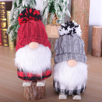 HKM-084051 Skiing Doll Christmas Ornaments Set - Cloth Decorations in Red & Gray