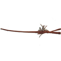HKM-0842301 Portable Full Leather Woven Horsewhip - Brown Cowhide, 85 cm