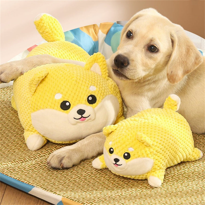 HKM-0842941 Plush Dog Calming Toy - Squeaky Teeth Cleaning Chew Pillow for Puppies