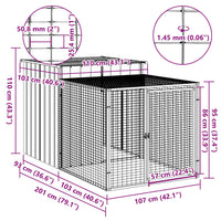 HKM-0843069 Chicken Coop with Run in Anthracite - Galvanized Steel, Dimensions 110x201x110 cm