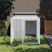 HKM-0843069 Chicken Coop with Run in Anthracite - Galvanized Steel, Dimensions 110x201x110 cm
