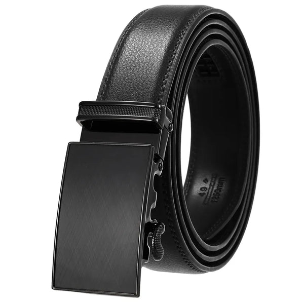 HKM-084307 Automatic Buckle Ratchet Men's Cowhide Leather Belt - Stylish and Durable Design