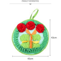 HKM-0843325 Full Garden Spring Sniffing Pad for Pets - Round Polar Fleece Chew Toy, 43cm Diameter, Colorful Floral Design