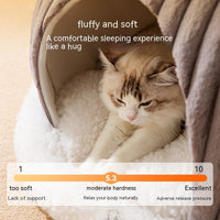 HKM-0845501 Cozy Cat Nest Bed for Autumn & Winter - Warm, Soft, Available in Gray and Green