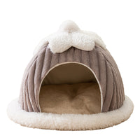HKM-0845501 Cozy Cat Nest Bed for Autumn & Winter - Warm, Soft, Available in Gray and Green