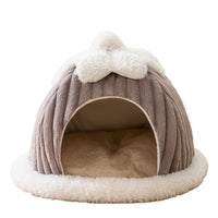 HKM-0845501 Cozy Cat Nest Bed for Autumn & Winter - Warm, Soft, Available in Gray and Green