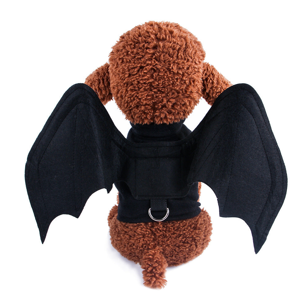HKM-0845629 Halloween Bat Wings Costume for Dogs and Cats, Comfortable Wear-Resistant Design, Adjustable 3D Wings, Available in Sizes S, M, L