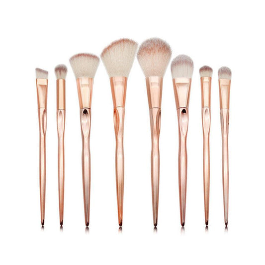 HKM-084819 4-Piece Nylon Makeup Brush Set with Long Plastic Handles and 2cm Hair Length