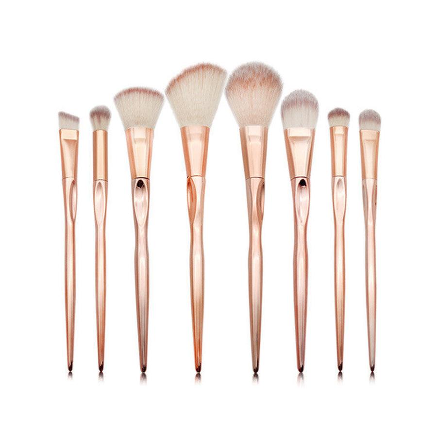 HKM-084819 4-Piece Nylon Makeup Brush Set with Long Plastic Handles and 2cm Hair Length