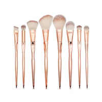 HKM-084819 4-Piece Nylon Makeup Brush Set with Long Plastic Handles and 2cm Hair Length