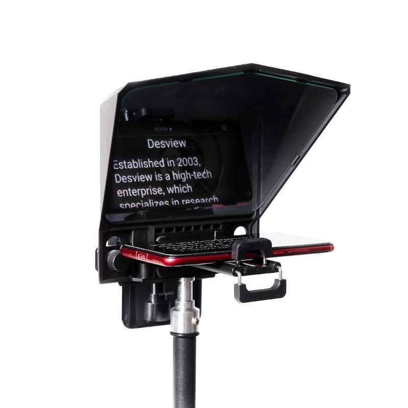 HKM-084819 Portable Smartphone Teleprompter with Adjustable Adapter Rings and Remote Control
