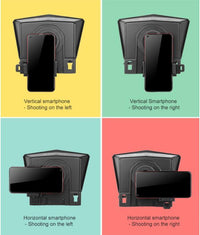 HKM-084819 Portable Smartphone Teleprompter with Adjustable Adapter Rings and Remote Control