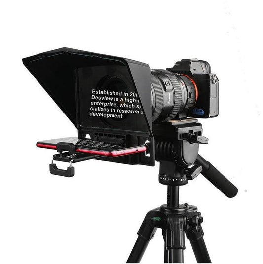HKM-084819 Portable Smartphone Teleprompter with Adjustable Adapter Rings and Remote Control