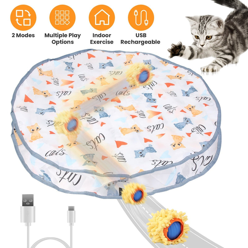HKM-0848701 Interactive Motion-Activated Cat Toy Ball with Rechargeable Battery for Indoor Play