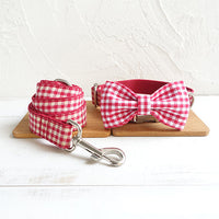 HKM-0849213 Stylish Polyester Pet Collar Bow Tie Set with Leash