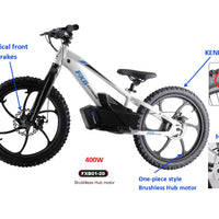 HKM-085011 20-Inch Electric Balance Bike with 2-Speed Gears and Disc Brake, Ideal for Kids Ages 5-10