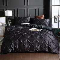 HKM-085075 Luxurious Double Imitation Silk Bedding Set – Soft Satin Polyester Fabric