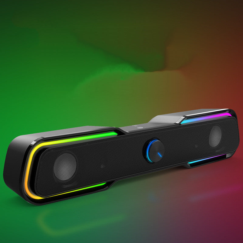 HKM-085075 RGB Subwoofer Audio System for Computer and Mobile Devices - 2.1 Channel, USB Interface, Black, 1.2M Cable