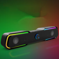 HKM-085075 RGB Subwoofer Audio System for Computer and Mobile Devices - 2.1 Channel, USB Interface, Black, 1.2M Cable