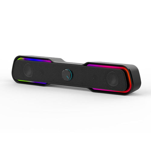 HKM-085075 RGB Subwoofer Audio System for Computer and Mobile Devices - 2.1 Channel, USB Interface, Black, 1.2M Cable