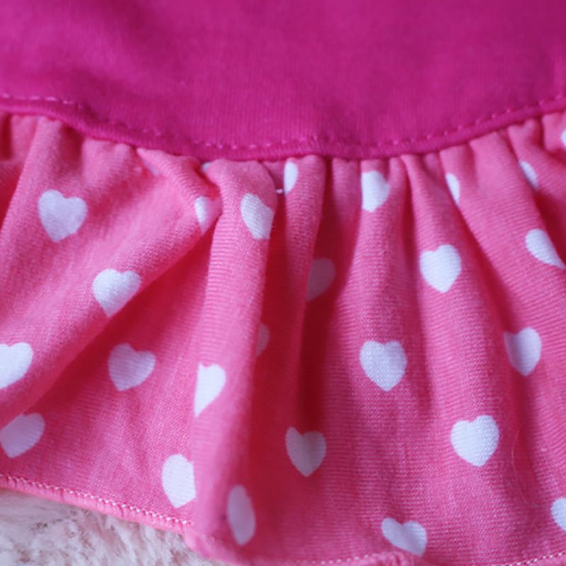 HKM-0851389 Small Dog Summer Dress with Bowknot and Letter Print in Pink, Purple, and Rose - Cotton Blend Apparel for Girls