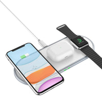 HKM-085139 Three-in-One 10W Wireless Fast Charging Phone Holder - Versatile Mobile Accessory