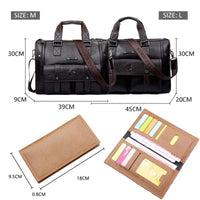 HKM-085139 Vintage Men's Black Leather Briefcase and Shoulder Bag for Laptop and Travel
