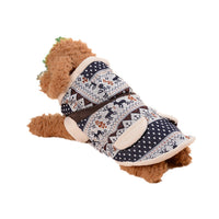 HKM-0851645 Fawn Snowflake Hooded Cotton Coat for Pets - Casual Wear, Available in Various Sizes