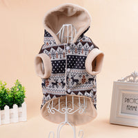 HKM-0851645 Fawn Snowflake Hooded Cotton Coat for Pets - Casual Wear, Available in Various Sizes