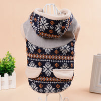 HKM-0851645 Fawn Snowflake Hooded Cotton Coat for Pets - Casual Wear, Available in Various Sizes