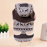 HKM-0851645 Fawn Snowflake Hooded Cotton Coat for Pets - Casual Wear, Available in Various Sizes