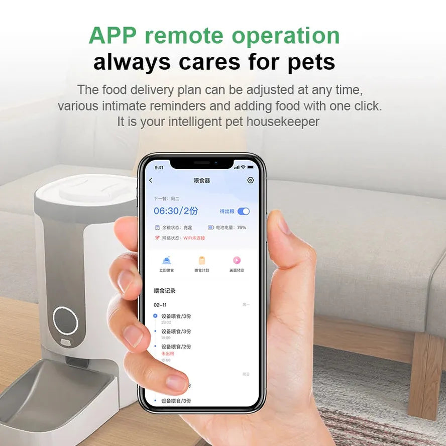 HKM-085203 Automatic 4L WiFi Pet Feeder with Remote Control and Camera for Cats and Dogs