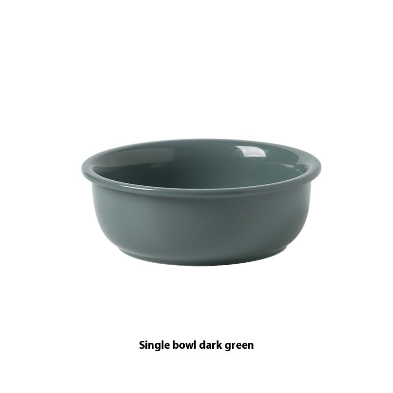 HKM-0853181 Ceramic Pet Bowls with Iron Rack ¨C Double and Single Options Available in Multiple Colors