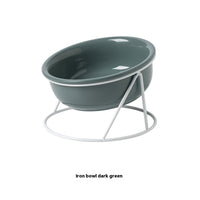 HKM-0853181 Ceramic Pet Bowls with Iron Rack ¨C Double and Single Options Available in Multiple Colors